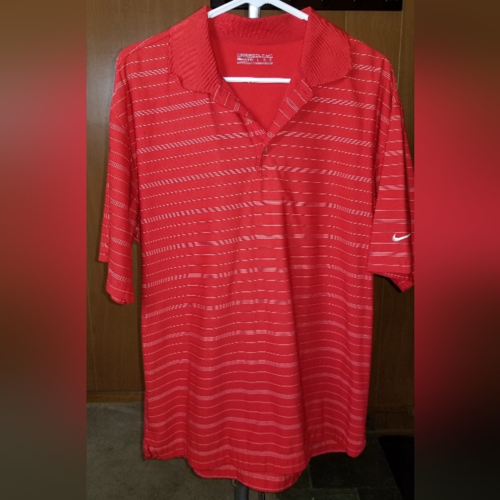 Men's Red Nike Golf  Polo